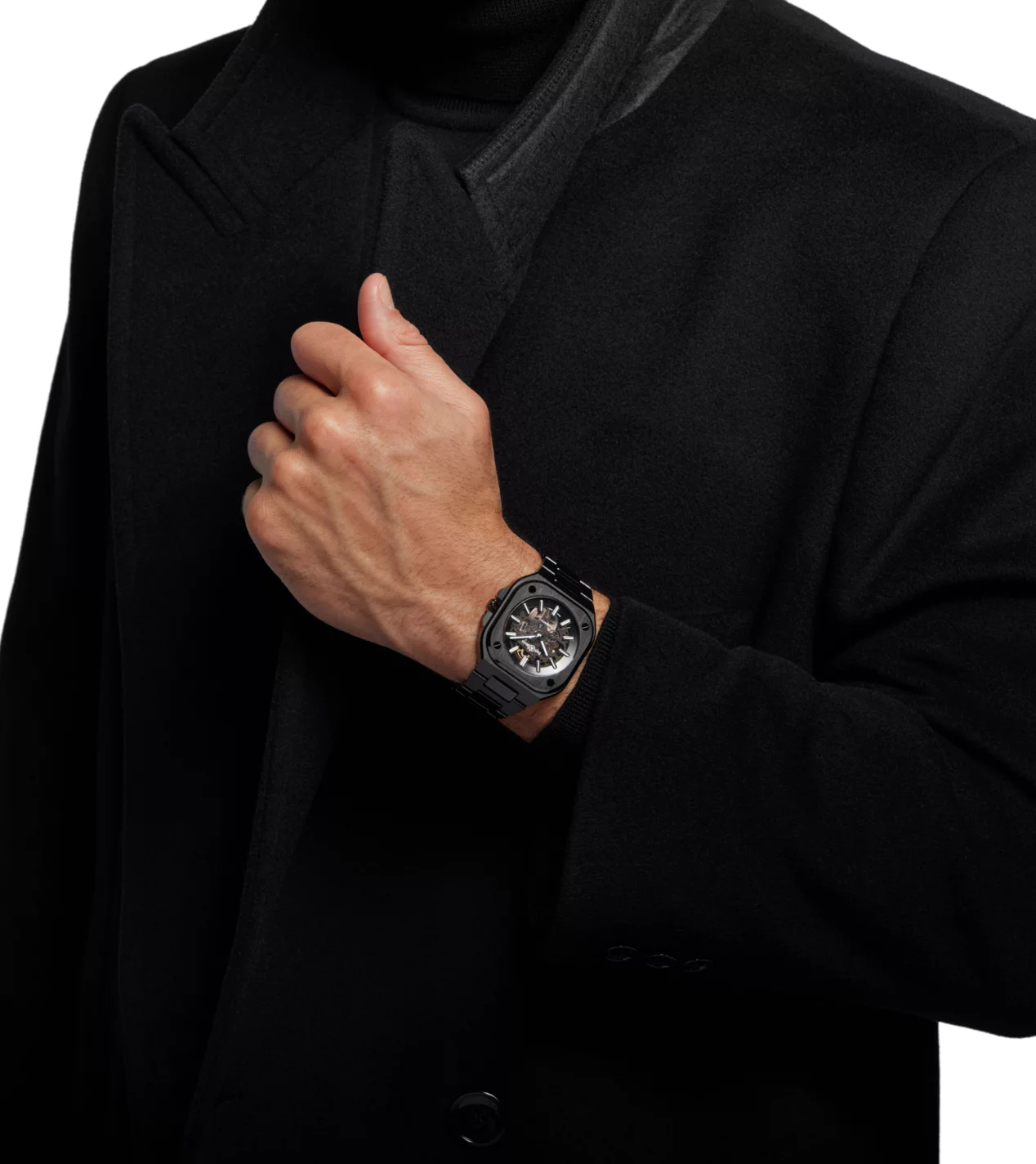 Men's watch / unisex  BELL & ROSS, BR 05 Skeleton Black Ceramic / 41mm, SKU: BR05A-BL-SK-CE/SCE | watchphilosophy.co.uk