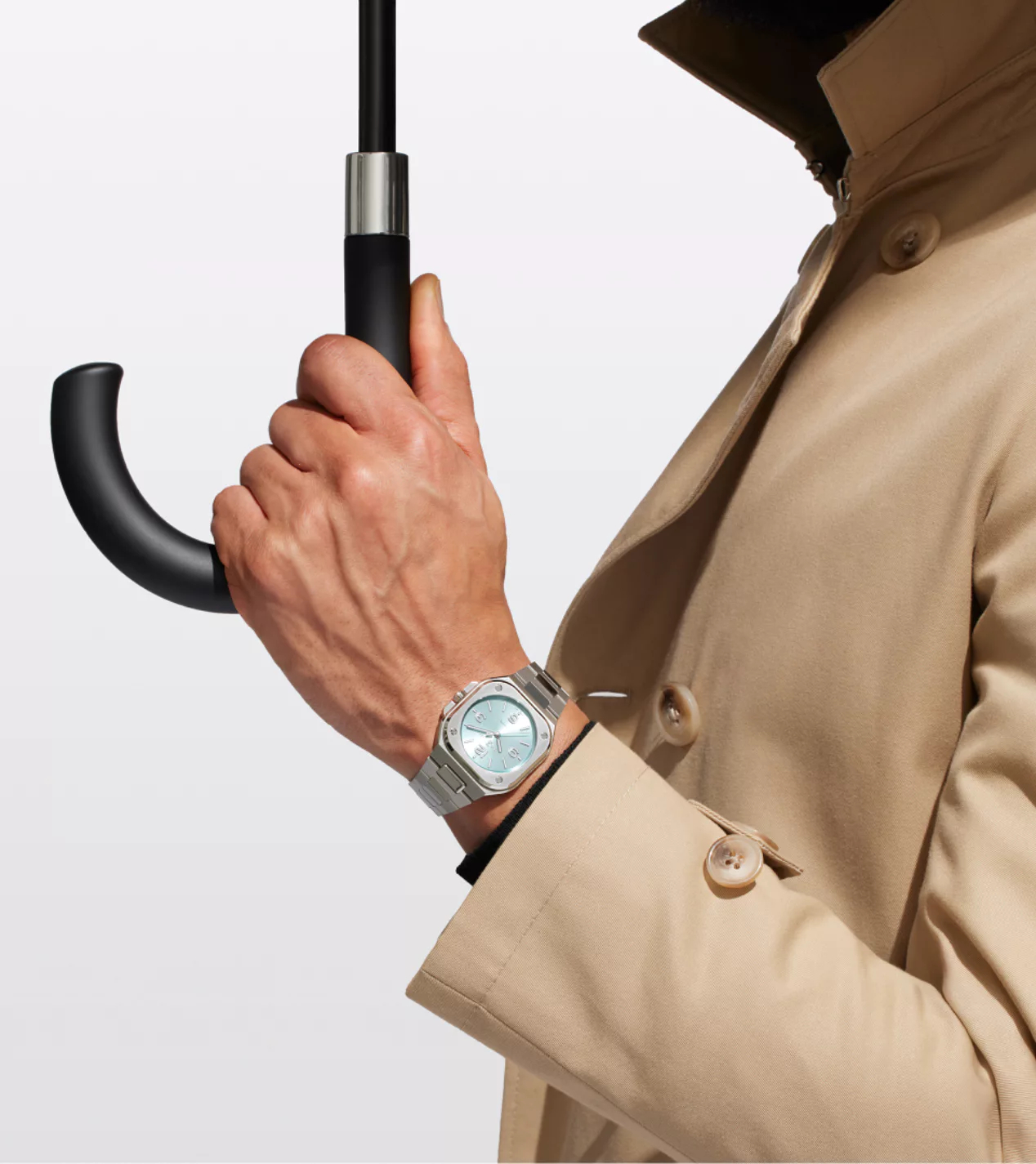 Men's watch / unisex  BELL & ROSS, BR 05 Ice Blue Steel / 36mm, SKU: BR05A-S-BU-ST/SST | watchphilosophy.co.uk