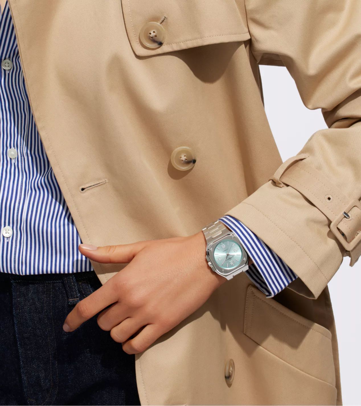 Men's watch / unisex  BELL & ROSS, BR 05 Ice Blue Steel / 36mm, SKU: BR05A-S-BU-ST/SST | watchphilosophy.co.uk