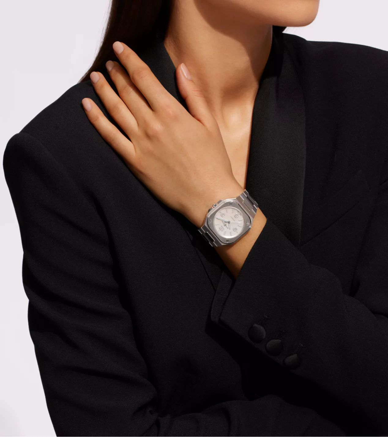 Men's watch / unisex  BELL & ROSS, BR 05 Mother of Pearl Steel / 36mm, SKU: BR05A-S-MP-ST/SST | watchphilosophy.co.uk