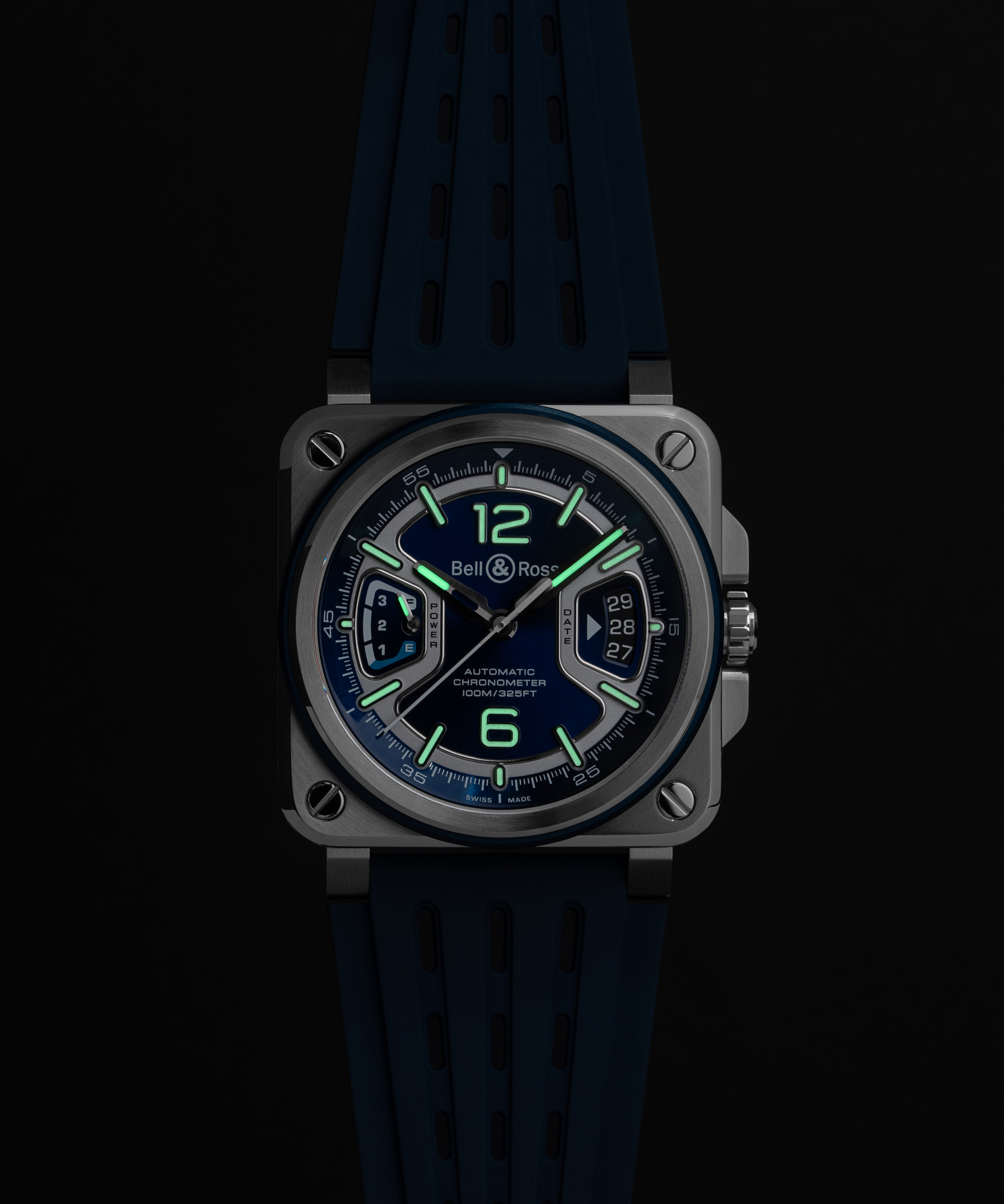 Men's watch / unisex  BELL & ROSS, BR-X3 Blue Steel / 41mm, SKU: BRX3R-BLU-ST/SRB | watchphilosophy.co.uk