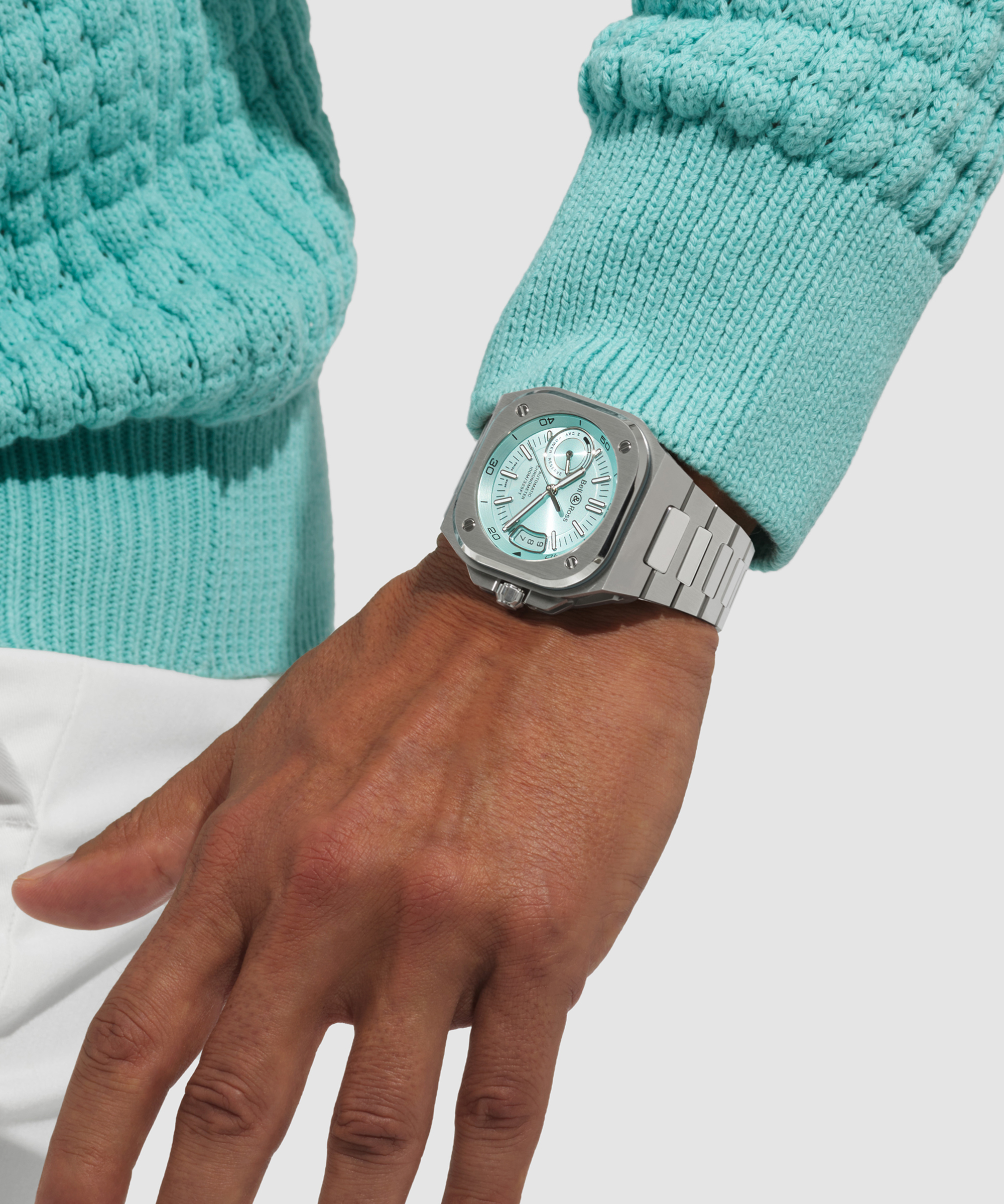 Men's watch / unisex  BELL & ROSS, BR-X5 Ice Blue Stee / 41mm, SKU: BRX5R-IB-ST/SST | watchphilosophy.co.uk