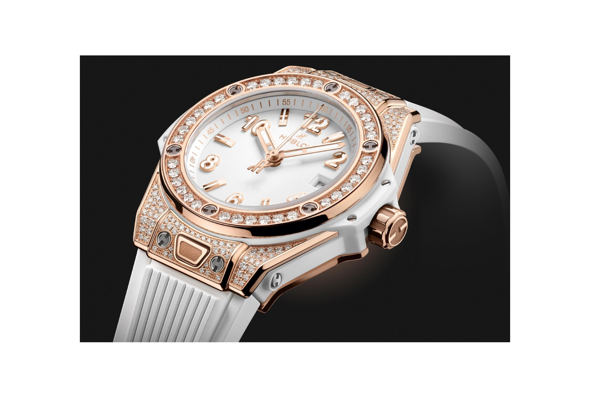 Ladies' watch  HUBLOT, Big Bang One Click King Gold White Pave / 33mm, SKU: 485.OE.2080.RW.1604 | watchphilosophy.co.uk
