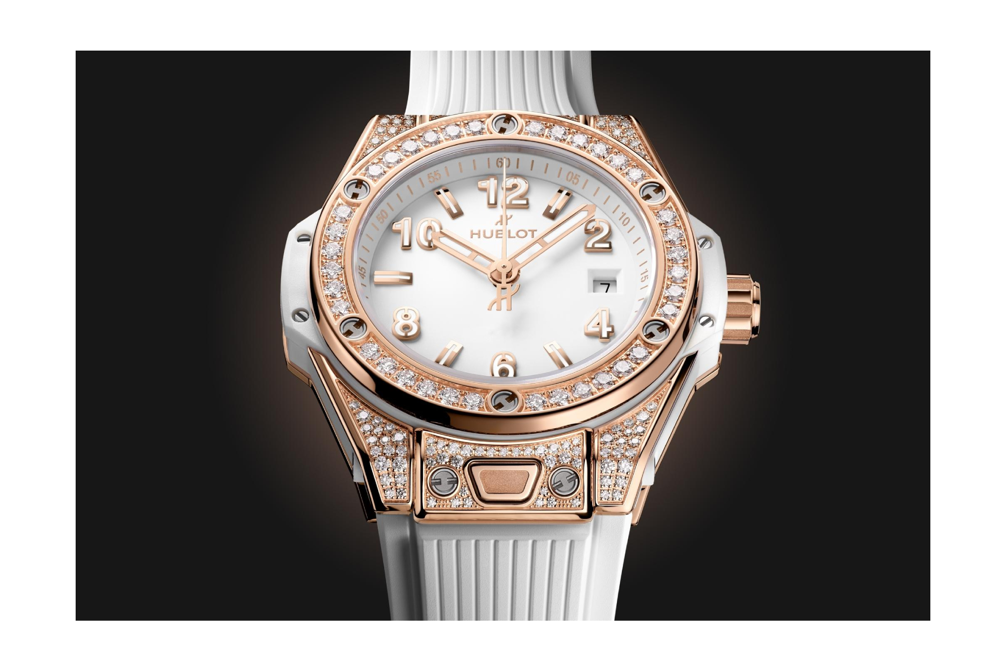 Ladies' watch  HUBLOT, Big Bang One Click King Gold White Pave / 33mm, SKU: 485.OE.2080.RW.1604 | watchphilosophy.co.uk