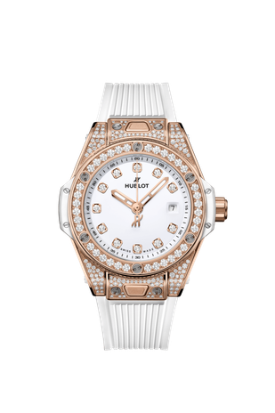 Ladies' watch  HUBLOT, Big Bang One Click King Gold White Pave / 33mm, SKU: 485.OE.2210.RW.1604 | watchphilosophy.co.uk