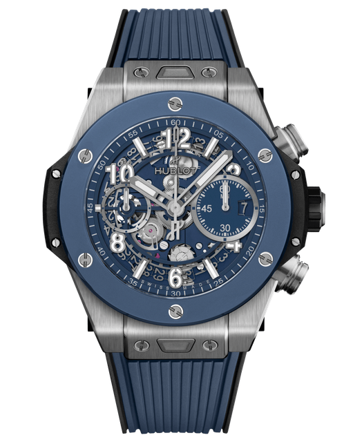 Men's watch / unisex  HUBLOT, Big Bang Unico Titanium Blue Ceramic / 42mm, SKU: 441.NL.5171.RX | watchphilosophy.co.uk