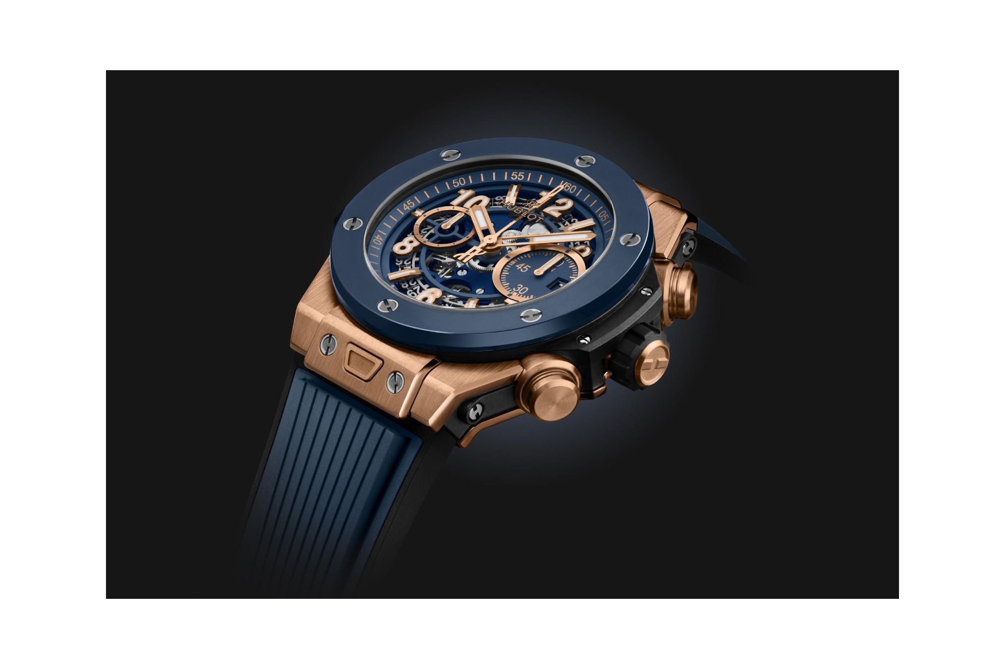 Men's watch / unisex  HUBLOT, Big Bang Unico King Gold Blue Ceramic / 44mm, SKU: 421.OL.5180.RX | watchphilosophy.co.uk