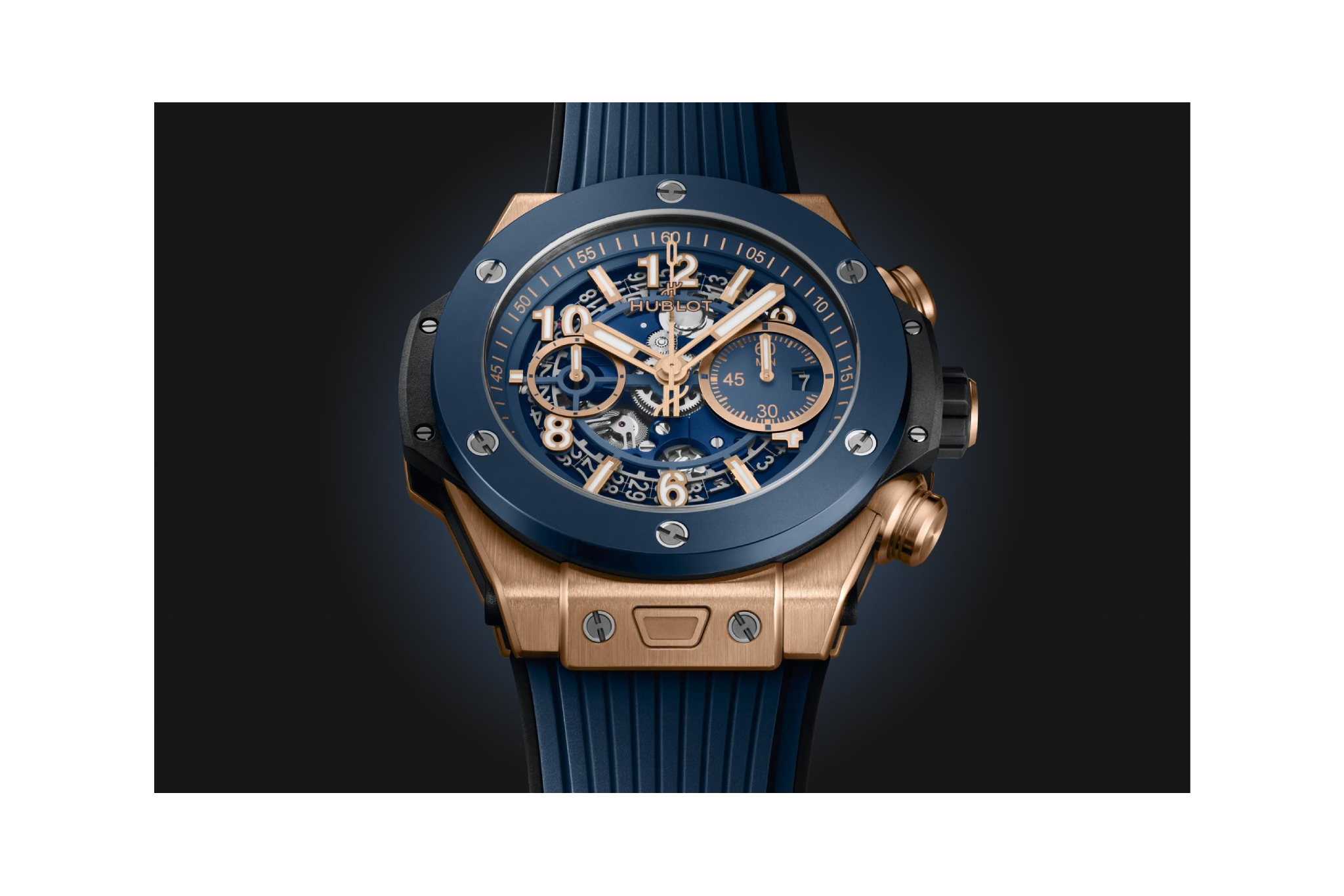 Men's watch / unisex  HUBLOT, Big Bang Unico King Gold Blue Ceramic / 44mm, SKU: 421.OL.5180.RX | watchphilosophy.co.uk