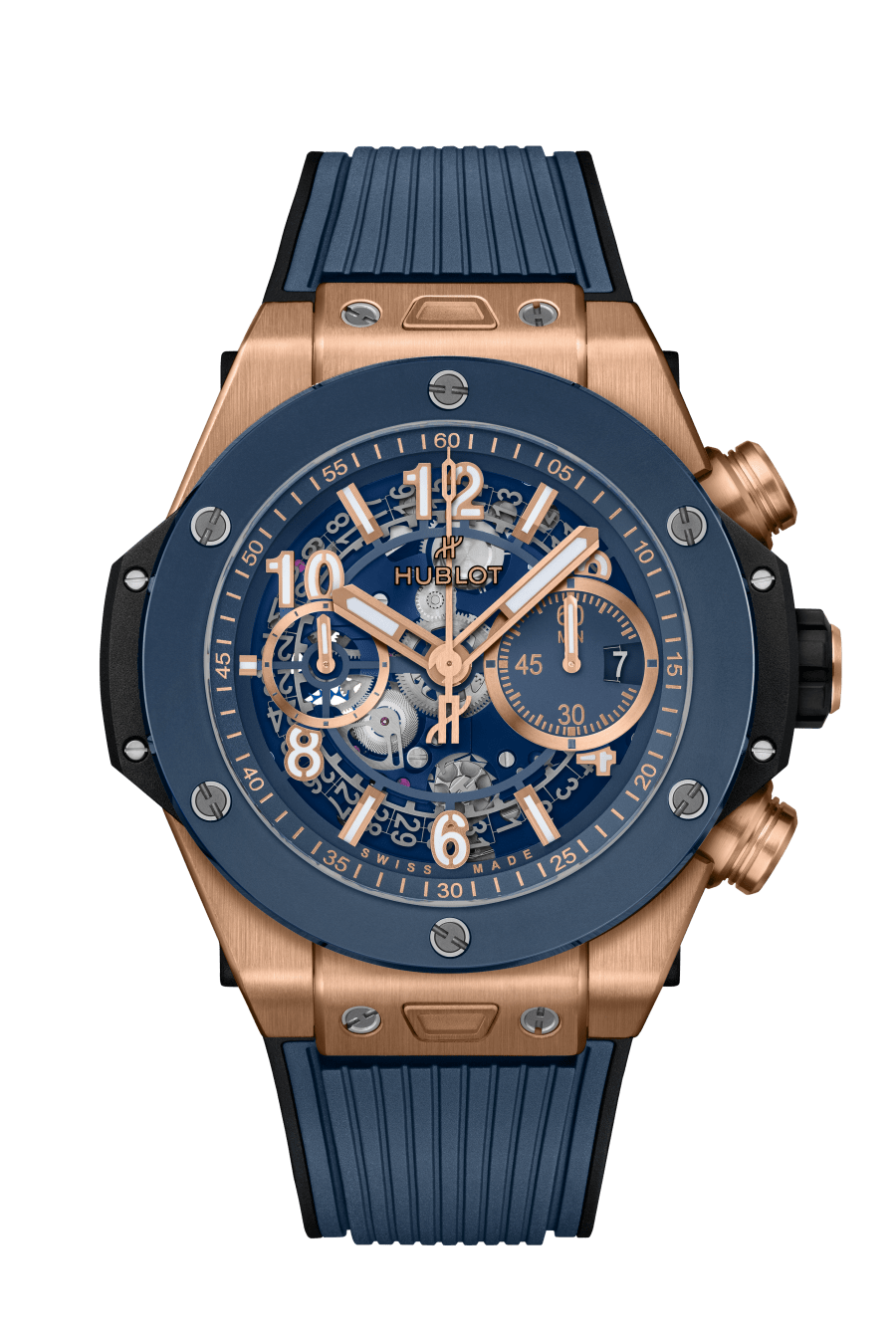 Men's watch / unisex  HUBLOT, Big Bang Unico King Gold Blue Ceramic / 44mm, SKU: 421.OL.5180.RX | watchphilosophy.co.uk