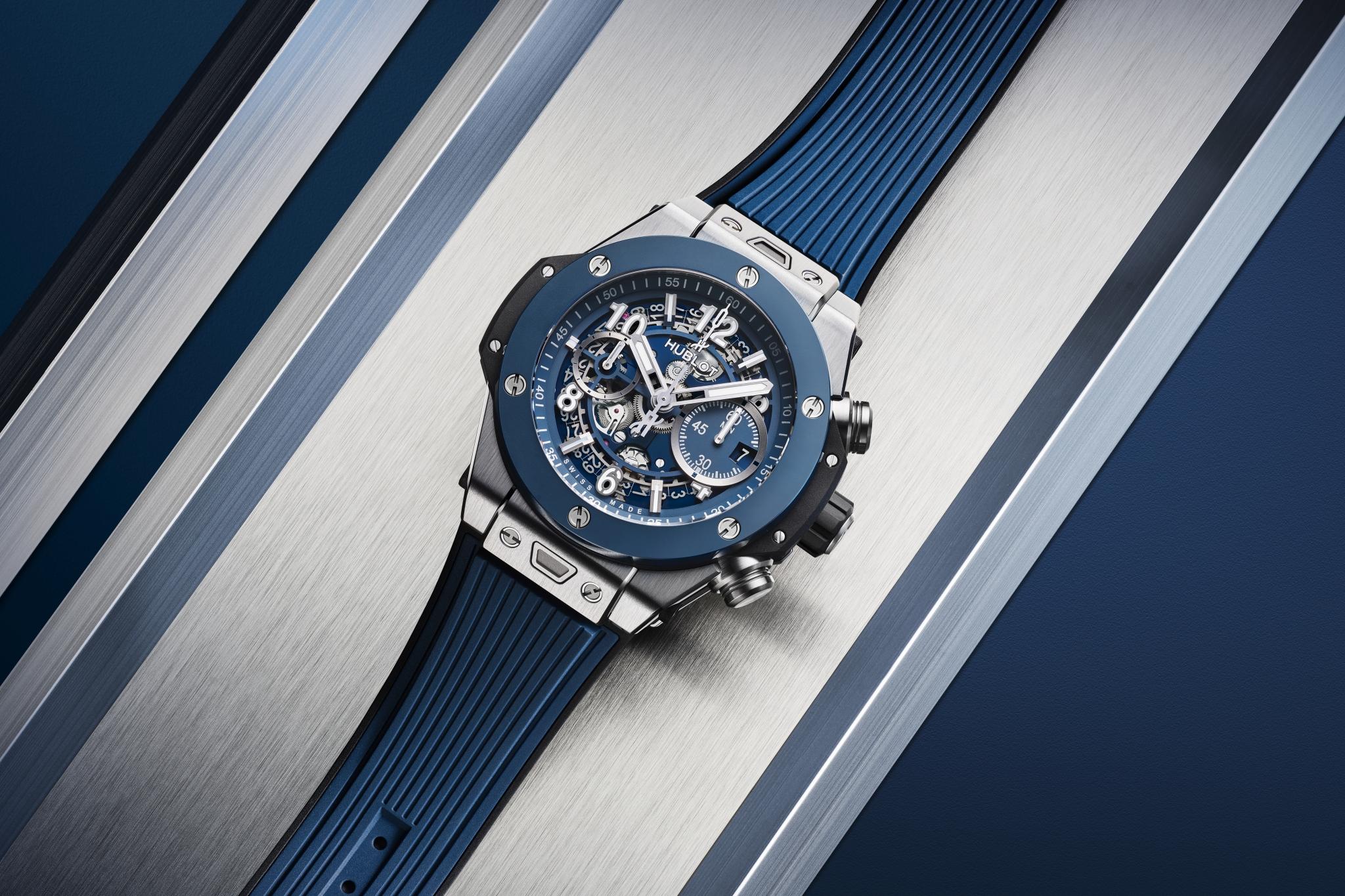 Men's watch / unisex  HUBLOT, Big Bang Unico Titanium Blue Ceramic / 44mm, SKU: 421.NL.5170.RX | watchphilosophy.co.uk