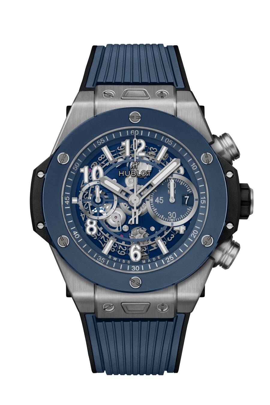 Men's watch / unisex  HUBLOT, Big Bang Unico Titanium Blue Ceramic / 44mm, SKU: 421.NL.5170.RX | watchphilosophy.co.uk