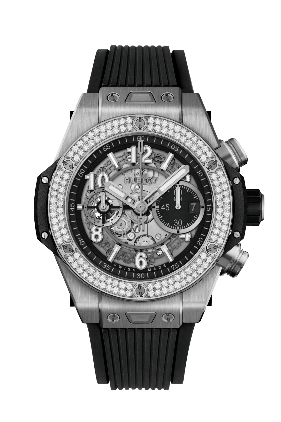 Men's watch / unisex  HUBLOT, Big Bang Unico Titanium Diamonds / 44mm, SKU: 421.NX.1170.RX.1104 | watchphilosophy.co.uk