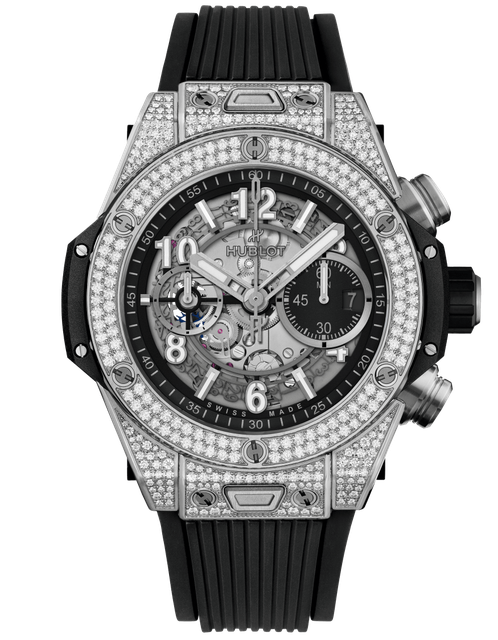 Men's watch / unisex  HUBLOT, Big Bang Unico Titanium Pavé / 44mm, SKU: 421.NX.1170.RX.1704 | watchphilosophy.co.uk