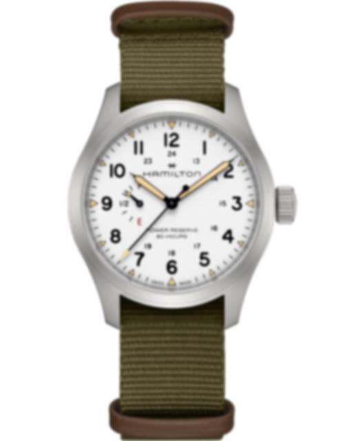 Men's watch / unisex  HAMILTON, Khaki Field Mechanical Power Reserve / 40mm, SKU: H69509910 | watchphilosophy.co.uk