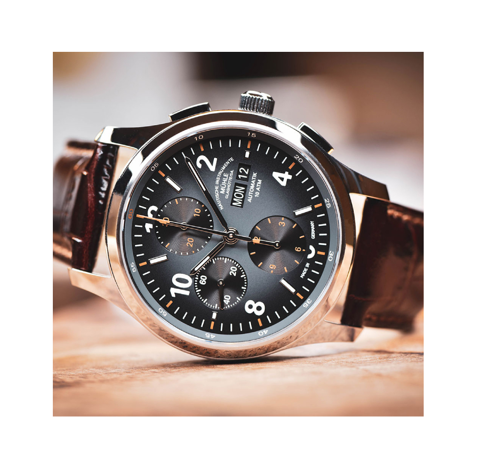 Men's watch / unisex  MÜHLE-GLASHÜTTE, Lunova Chronograph / 42.3mm, SKU: M1-43-06-LB | watchphilosophy.co.uk