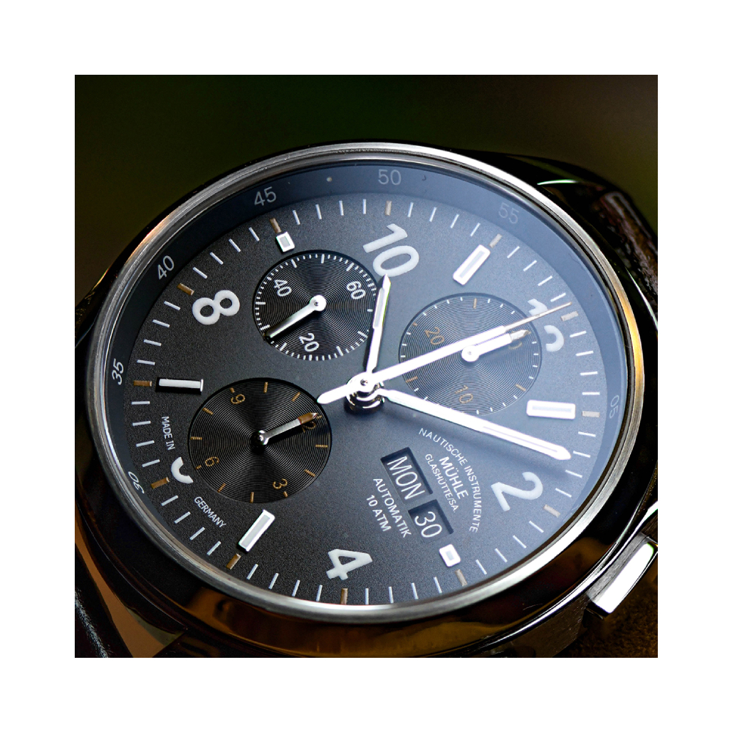 Men's watch / unisex  MÜHLE-GLASHÜTTE, Lunova Chronograph / 42.3mm, SKU: M1-43-06-LB | watchphilosophy.co.uk