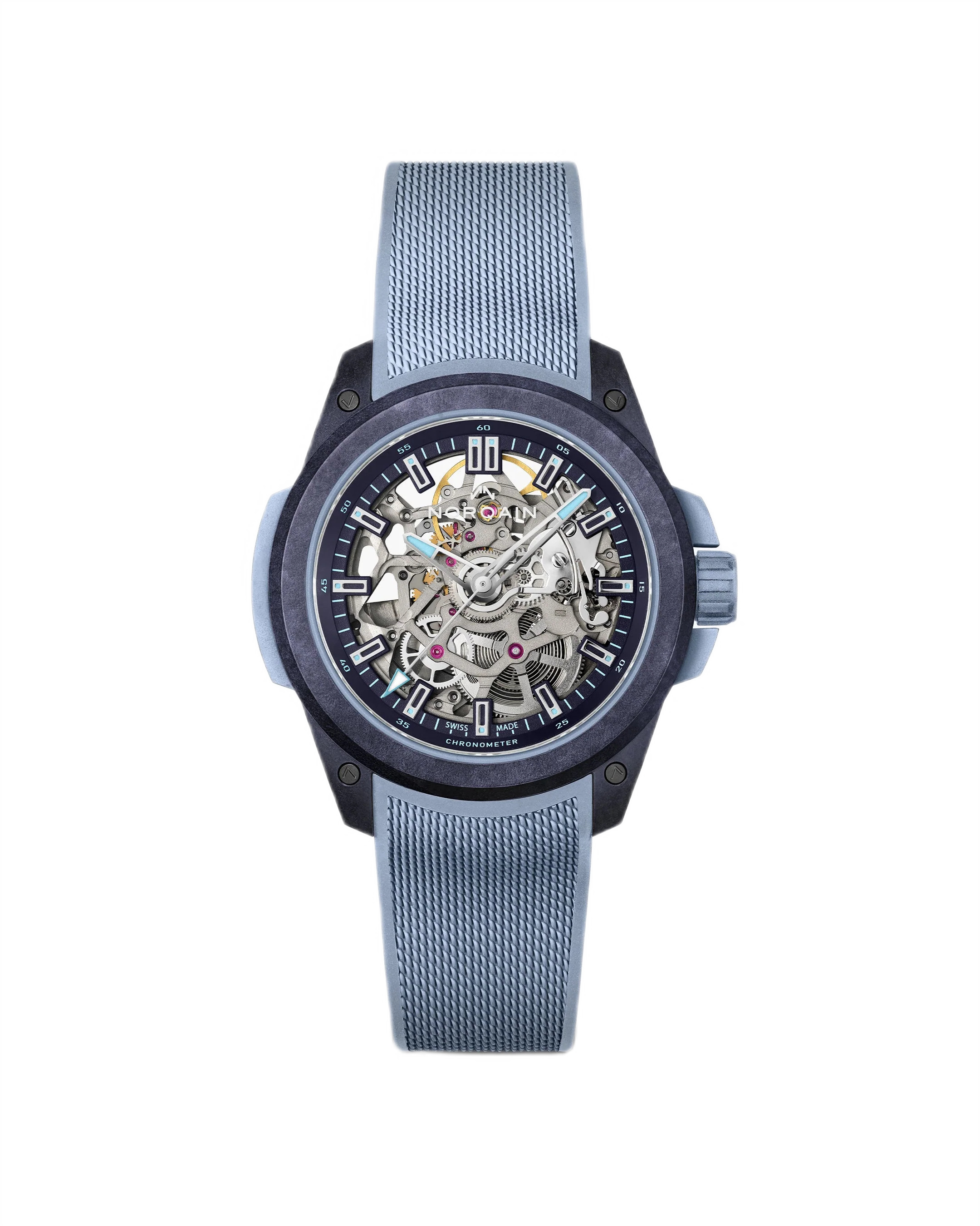 Men's watch / unisex  NORQAIN, Independence Wild One Skeleton Purple Ice Blue / 39mm, SKU: N3001.07Q05.P01.R01 | watchphilosophy.co.uk
