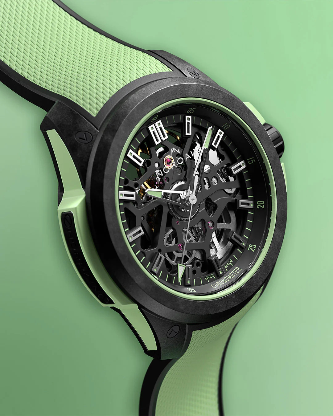 Men's watch / unisex  NORQAIN, Independence Wild One Skeleton Limited Edition Mint / 39mm, SKU: N3001.07Q03.B01.R02 | watchphilosophy.co.uk