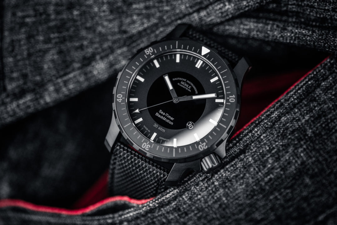 Men's watch / unisex  MÜHLE-GLASHÜTTE, Sea-Timer BlackMotion / 44mm, SKU: M1-41-83-CB | watchphilosophy.co.uk