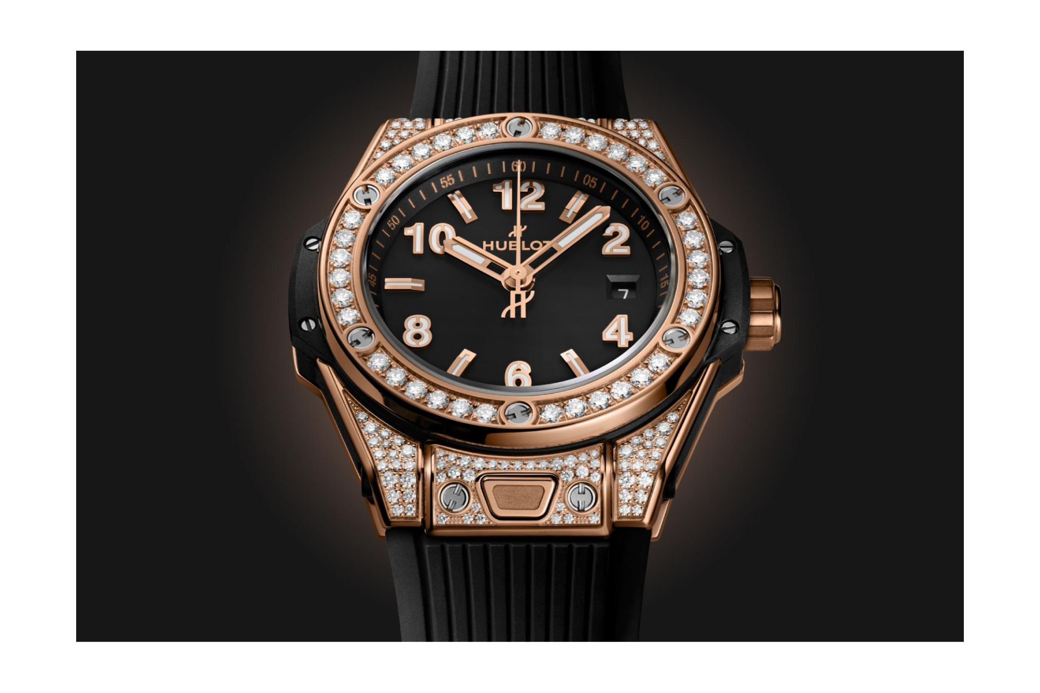 Ladies' watch  HUBLOT, Big Bang One Click King Gold Pave / 33mm, SKU: 485.OX.1180.RX.1604 | watchphilosophy.co.uk