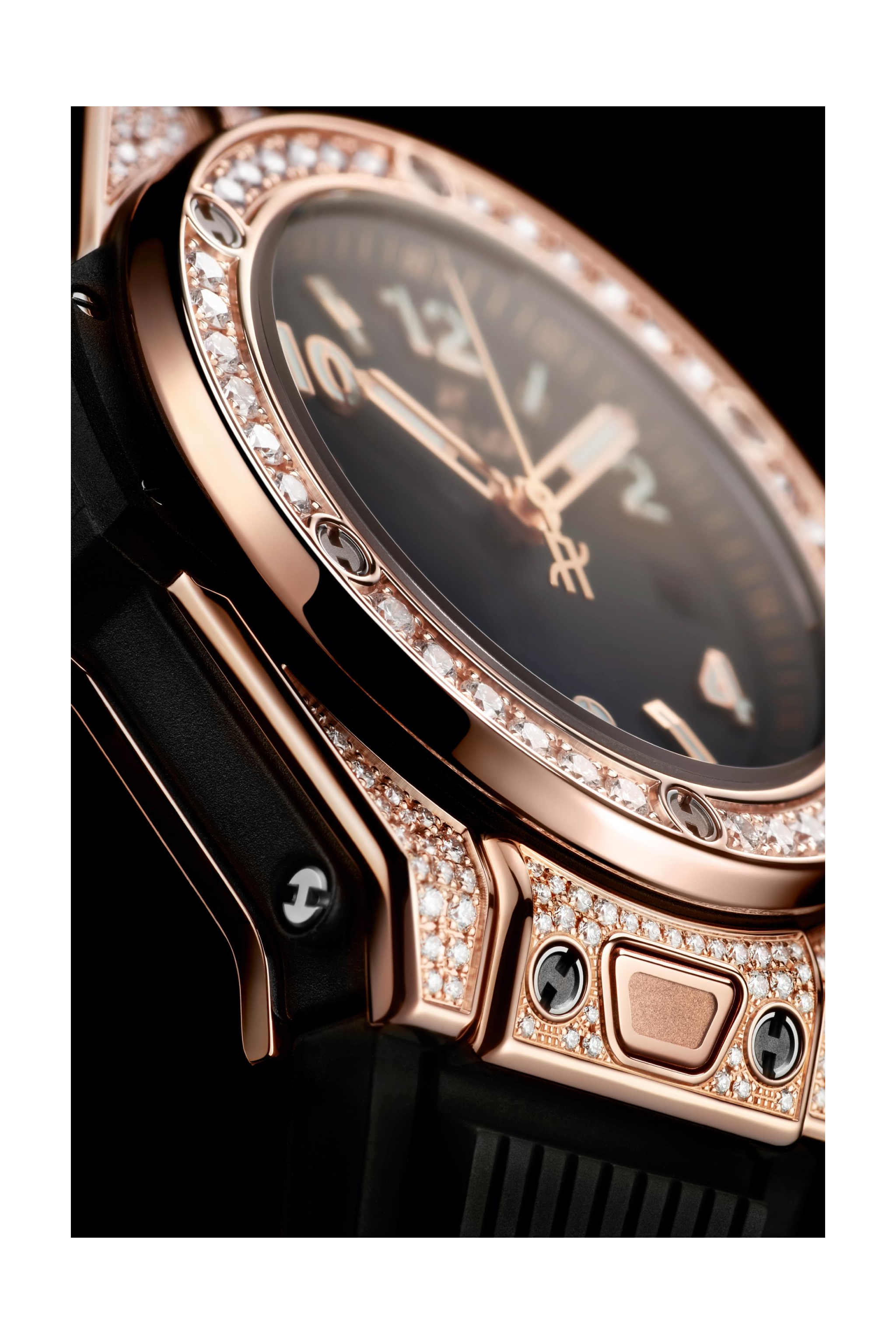 Ladies' watch  HUBLOT, Big Bang One Click King Gold Pave / 33mm, SKU: 485.OX.1180.RX.1604 | watchphilosophy.co.uk