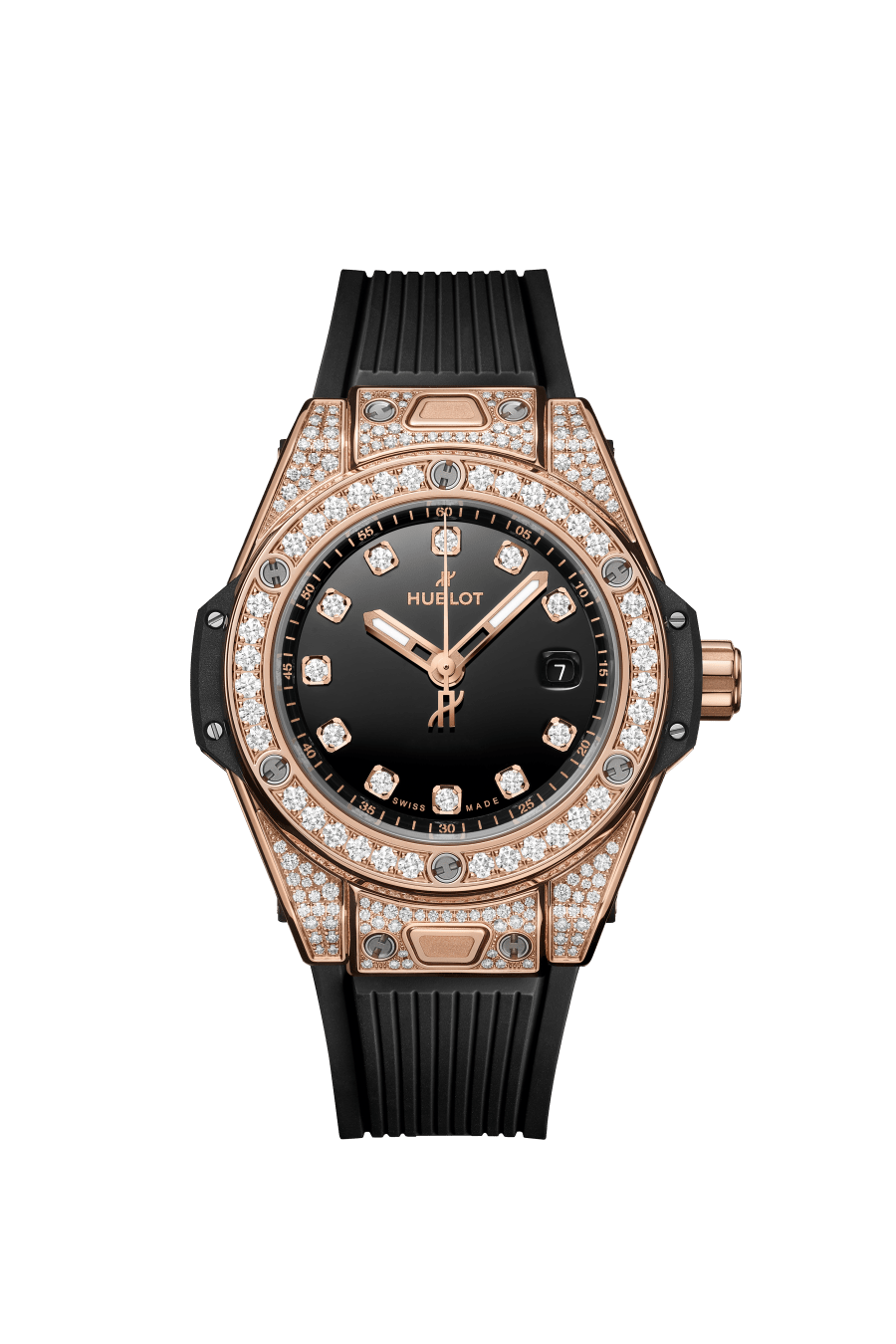 Ladies' watch  HUBLOT, Big Bang One Click King Gold Pave / 33mm, SKU: 485.OX.1280.RX.1604 | watchphilosophy.co.uk