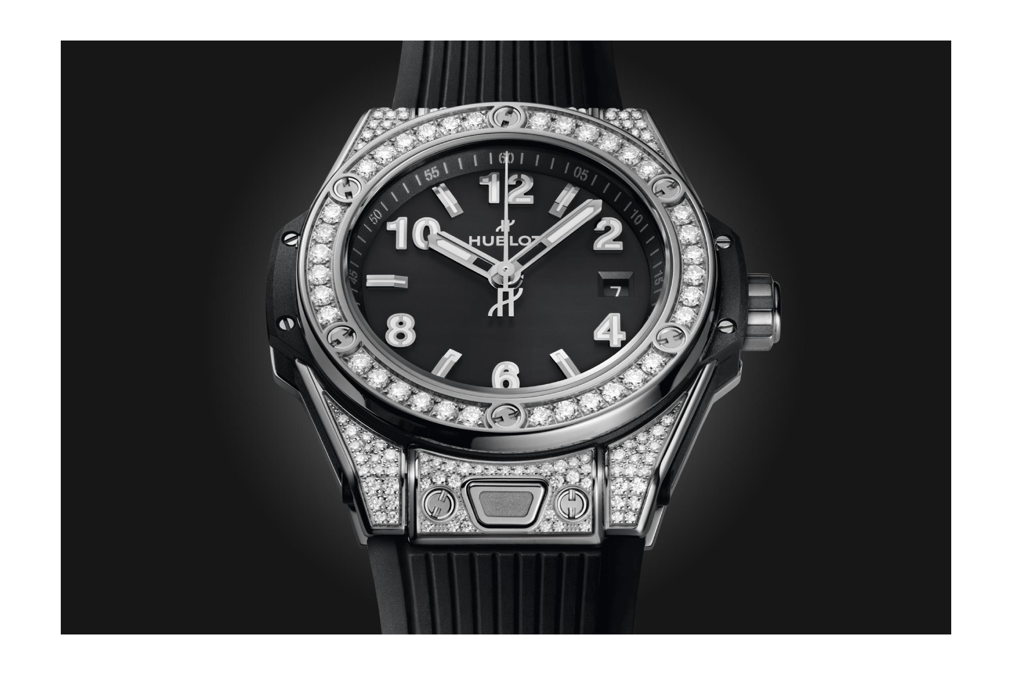 Ladies' watch  HUBLOT, Big Bang One Click Steel Pave / 33mm, SKU: 485.SX.1170.RX.1604 | watchphilosophy.co.uk