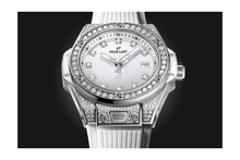 Ladies' watch  HUBLOT, Big Bang One Click Steel White Pave / 33mm, SKU: 485.SE.2210.RW.1604 | watchphilosophy.co.uk