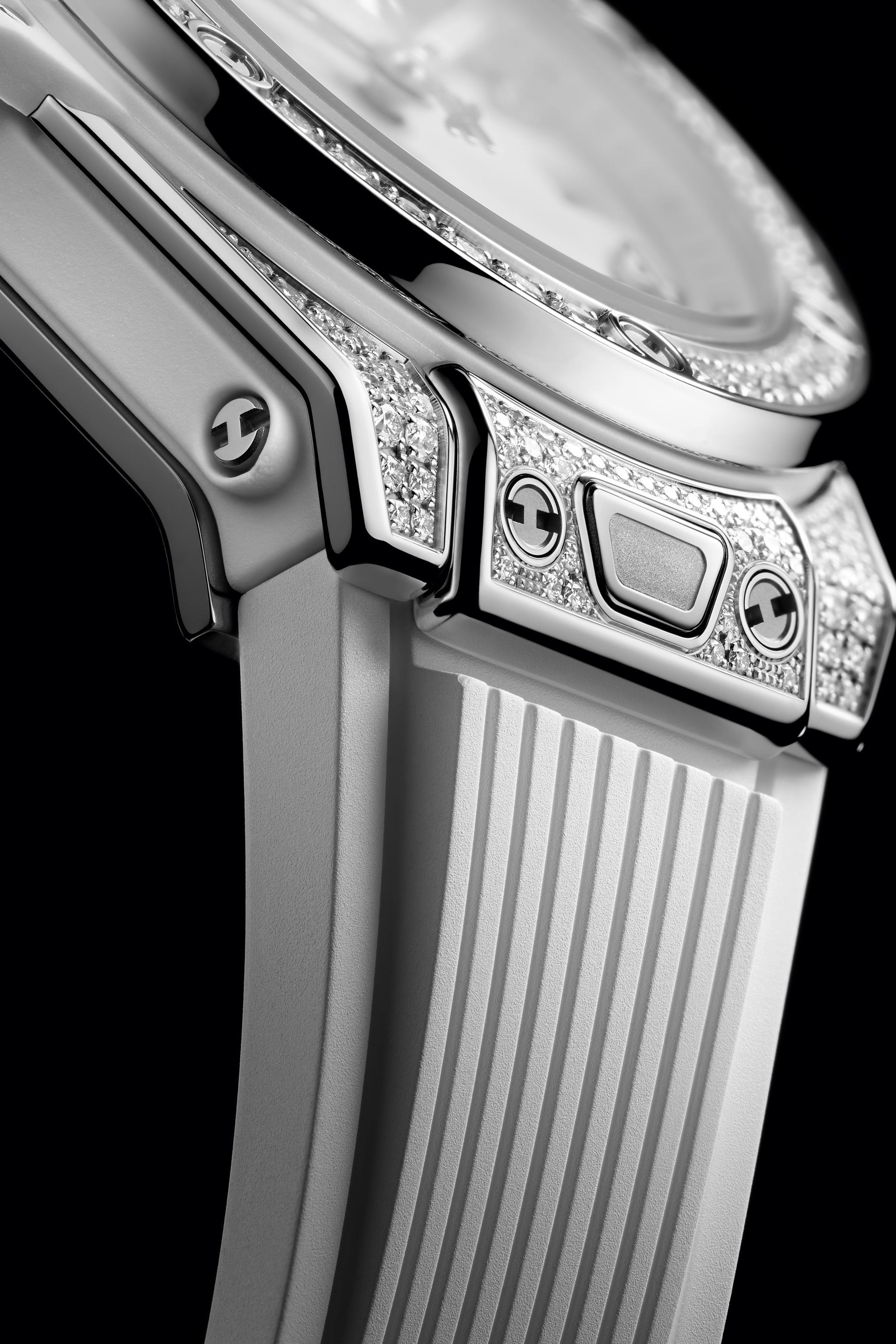 Ladies' watch  HUBLOT, Big Bang One Click Steel White Pave / 33mm, SKU: 485.SE.2010.RW.1604 | watchphilosophy.co.uk