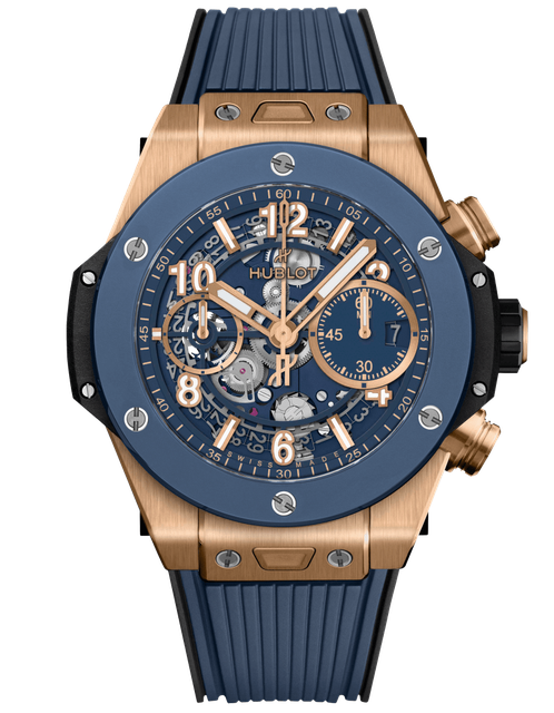 Men's watch / unisex  HUBLOT, Big Bang Unico King Gold Blue Ceramic / 42mm, SKU: 441.OL.5181.RX | watchphilosophy.co.uk