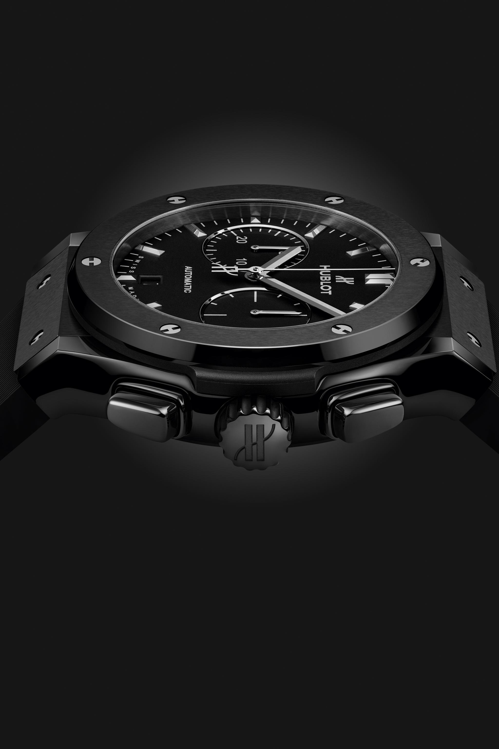 Men's watch / unisex  HUBLOT, Classic Fusion Chronograph Black Magic / 45mm, SKU: 521.CM.1171.RX | watchphilosophy.co.uk