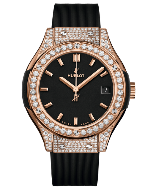 Ladies' watch  HUBLOT, Classic Fusion King Gold Pave / 33mm, SKU: 581.OX.1181.RX.1704 | watchphilosophy.co.uk