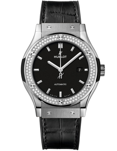 Men's watch / unisex  HUBLOT, Classic Fusion Titanium Diamonds / 42mm, SKU: 542.NX.1171.LR.1104 | watchphilosophy.co.uk