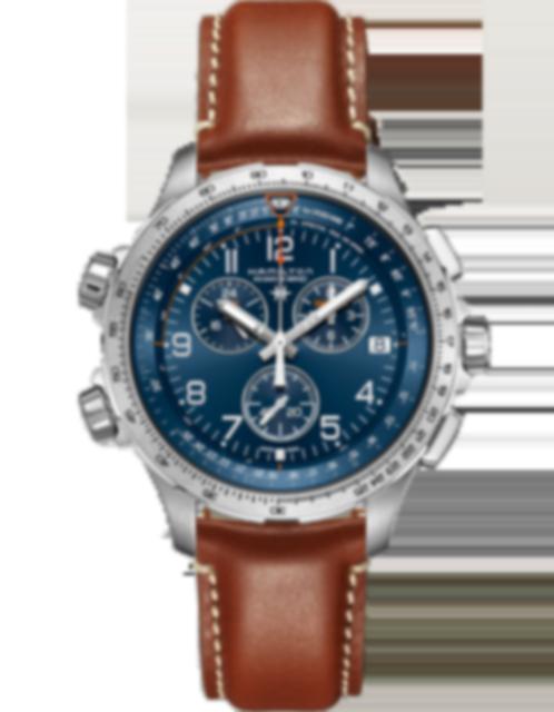 Men's watch / unisex  HAMILTON, Khaki Aviation X-Wind GMT Chrono Quartz / 46mm, SKU: H77922541 | watchphilosophy.co.uk