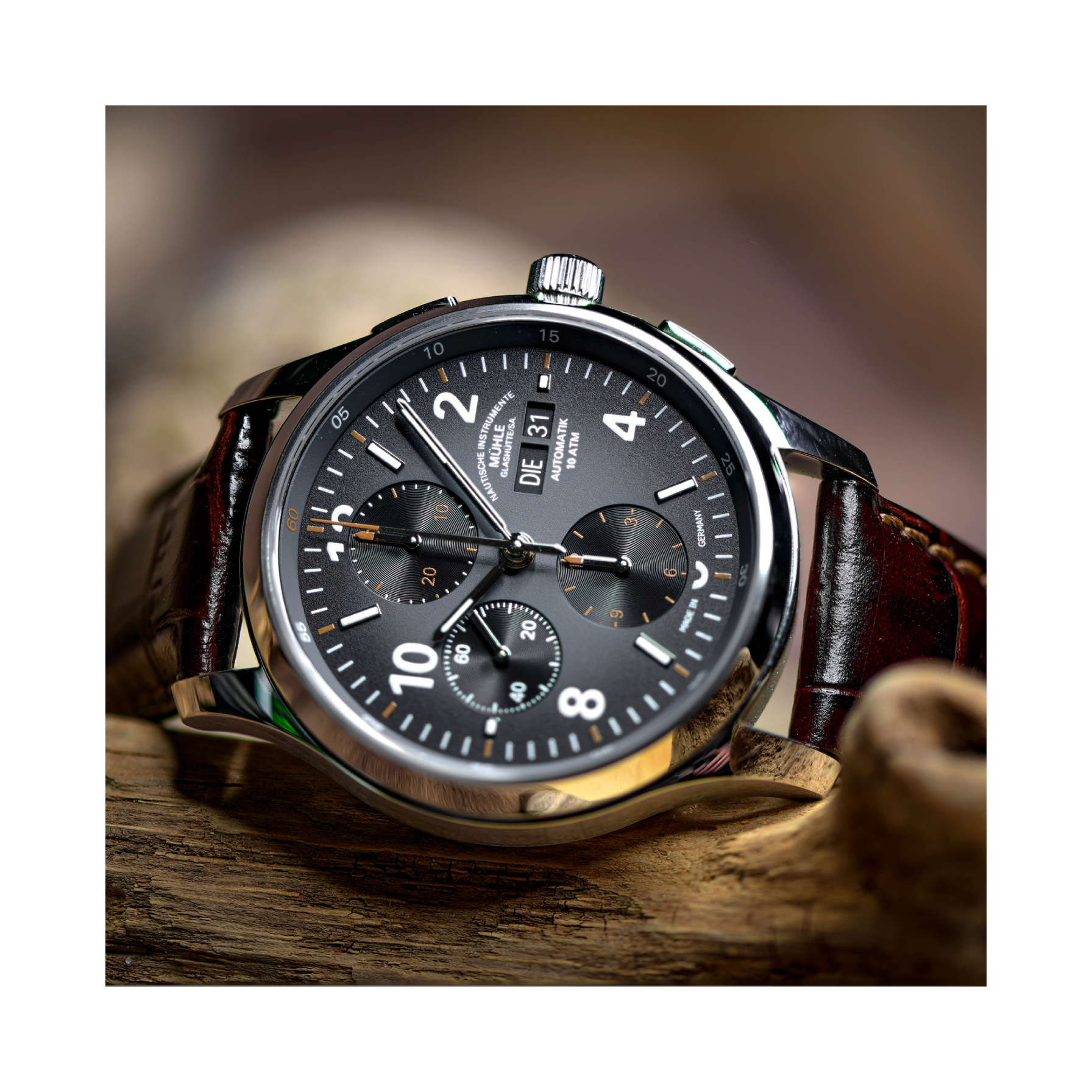 Men's watch / unisex  MÜHLE-GLASHÜTTE, Lunova Chronograph / 42.3mm, SKU: M1-43-06-LB | watchphilosophy.co.uk